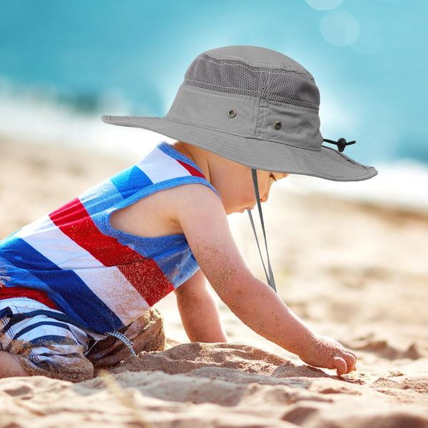 

foldable boys girls hat infant children candy color summer outdoor kids cotton beach baby cap bucket hats panama caps &, Yellow