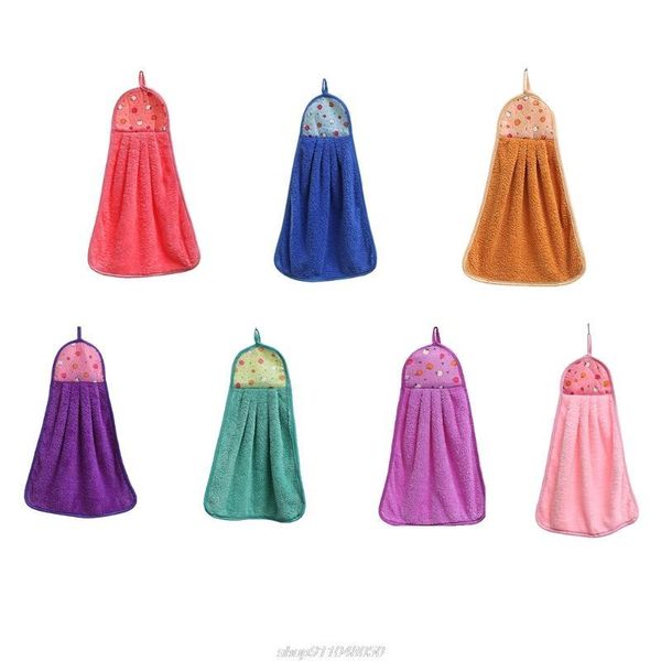 

towel hand can be hung for home bathroom kitchen cleaning thick absorbent cloth dish coral fleece hands s09 21 dropship