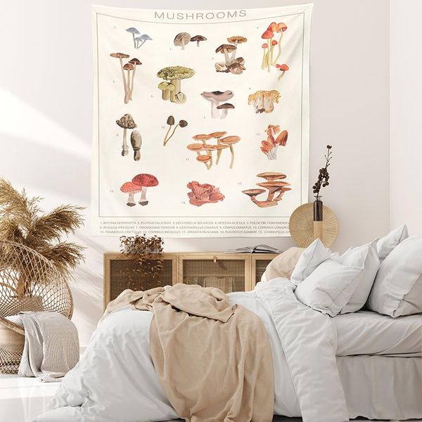

tapestries 1 piece of nordic style decorative tapestry with colorful plants, flowers and mushrooms