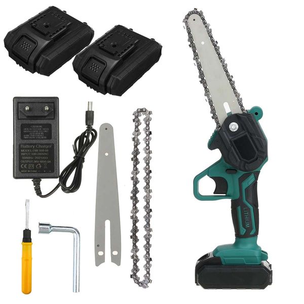 

6 inch cordless electric pruning saw rechargeable one-handed woodworking tool mini green chain saw for wood cutting spliting