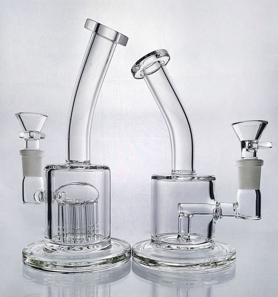 Glas Bong Becher Bongs Zylinder Glas Wasser Bong Perc Bong 8 Arme Baum Perkolator Bubbler 7 '' gerade Rohr Wasserrohr gerade Rohrwasserrohre