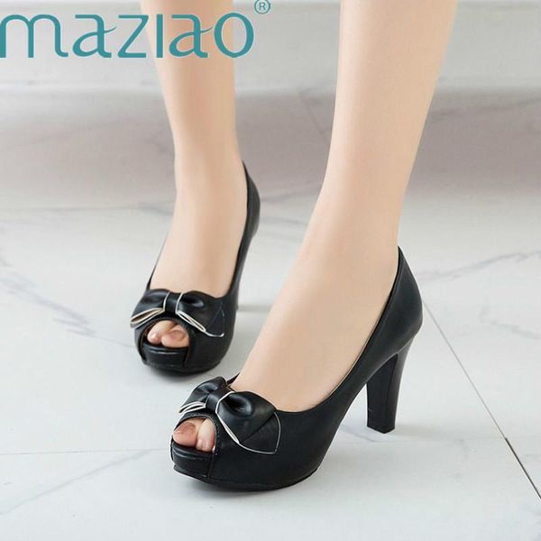 

dress shoes women sweet peep toe spring summer platform slip on high heels prom woman 2021 arrival party pumps maziao, Black