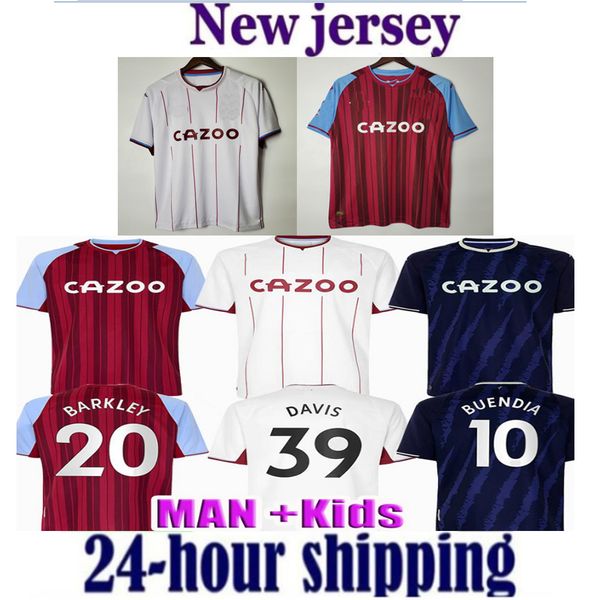 

21 22 aston soccer jerseys bbailey uendÃ­a traore barkley 2021 2022 watkins wesley el ghazi m.trezeguet mcginn football shirt men kids kit un, Black;yellow