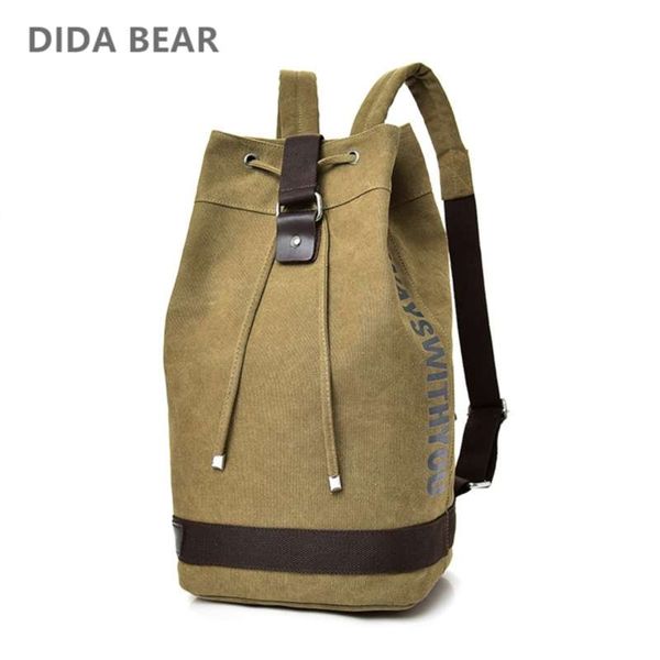 

large capacity rucksack man travel bag mountaineering backpack men canvas bucket shoulder bags male canvas backpacks mochila 210929
