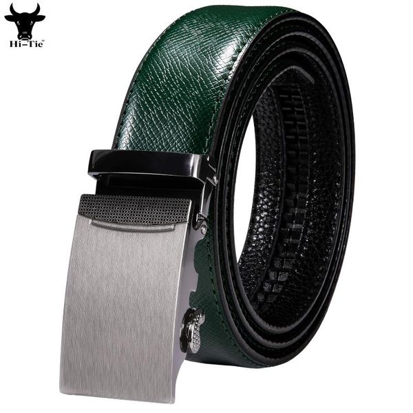 

belts designer green real leather mens automatic buckles ratchet men belt cowboy waistband for dress jeans dad son school gift, Black;brown