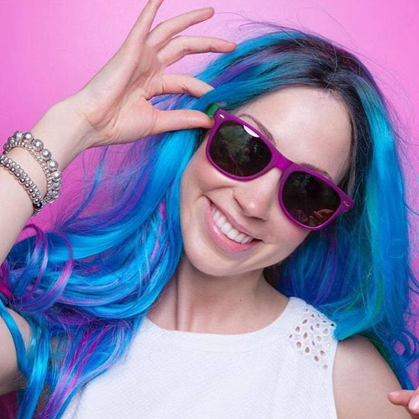 

synthetic wigs rainbow mixed blue yellow green purple dark roots ombre lace front wig long natural body wave multi color frontal, Black