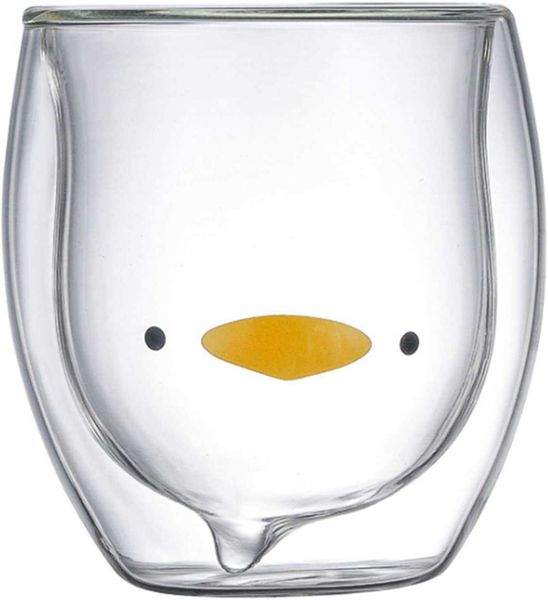 

cute bear mugs insulated double wall glass cups tea milk juice chocolate cappuccino home