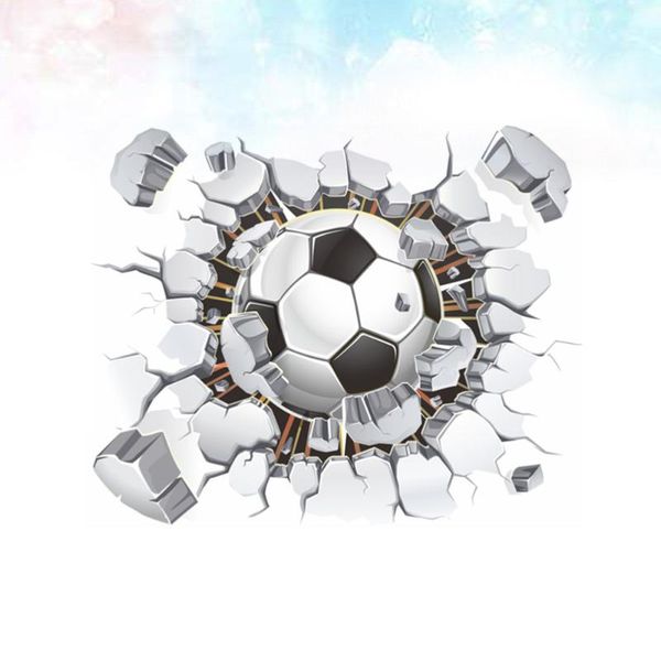 

wallpapers broken wall football 3d vivid stickers for kids rooms home decor art