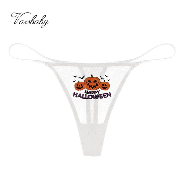 

women's panties varsbaby halloween funny pumpkin sticker pattern thong ladies lace perspective breathable comfortable ultra-thin, Black;pink