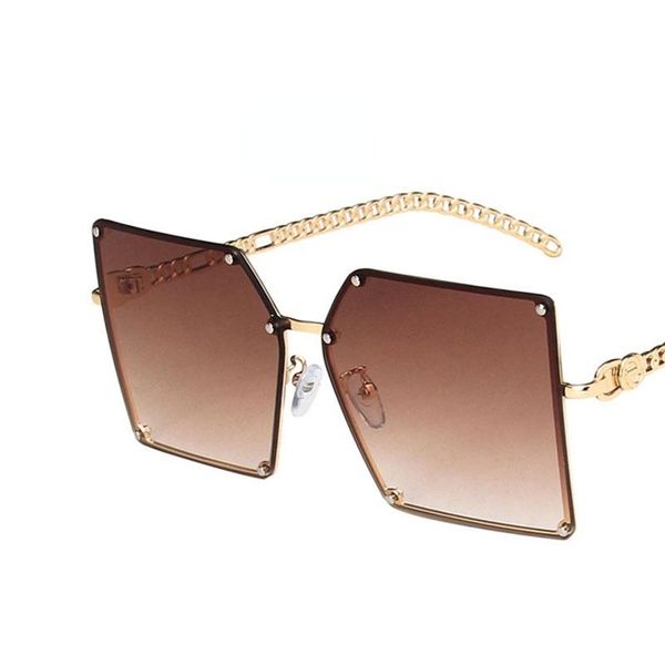 

sunglasses 2021 square metal fashion big frame gradient color, White;black