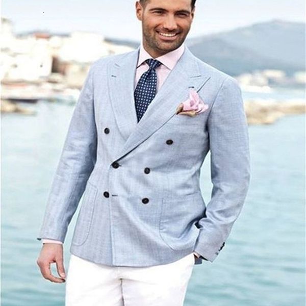 

men's suits & blazers custom men's suits, slim fit, prom dress, casual blazer, beach, summer, two pieces, jacket + pants d16w, White;black
