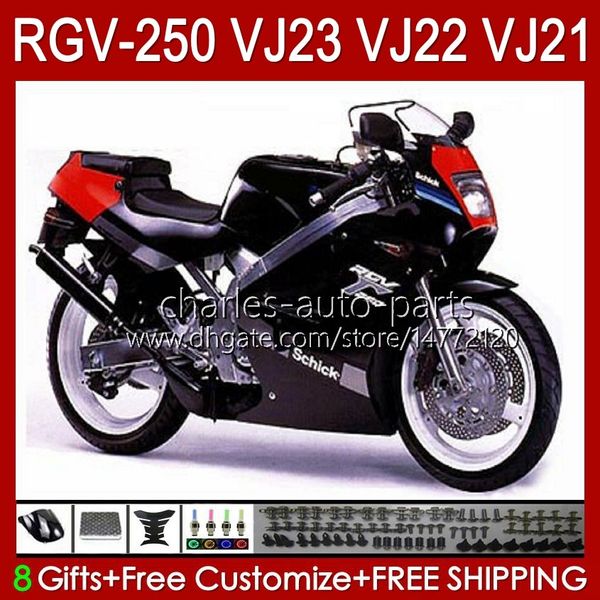 Corpo OEM per SUZUKI RVG250 250CC VJ 23 RGV250 SAPC VJ23 Carenatura RGV-250CC 1997 1998 Carrozzeria 107HC.44 nero lucido RGVT-250 RGVT RGV 250 CC RGV-250 Pannello 97 98 Kit carenatura