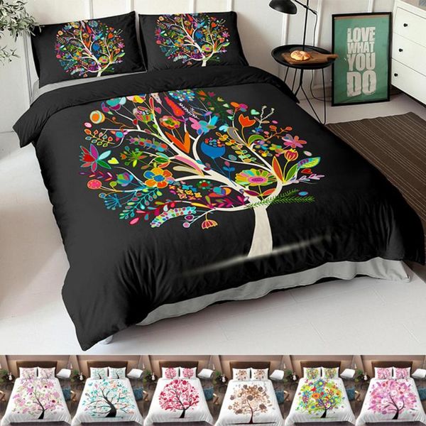

bedding sets 2/3pcs set 3d tree of life printed bed duvet cover king  quilt home comforter for kids adults girls