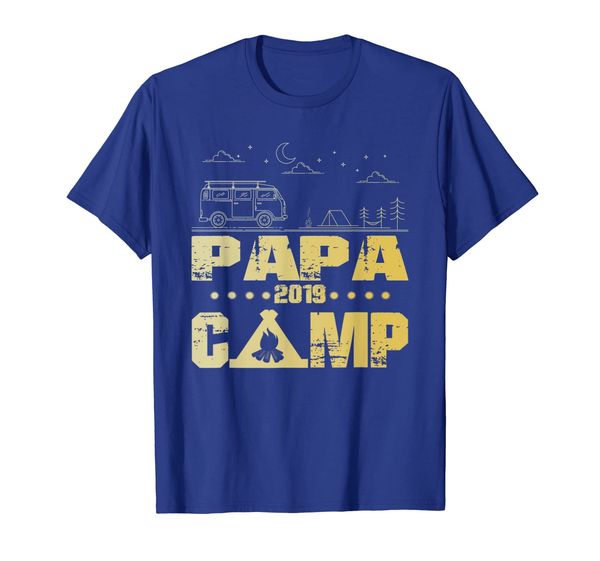 

papa camp 2019 family vacations tshirt vintage camping, White;black