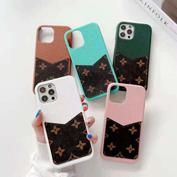 

brand cardholder designer with pocket phone cases for iphone 12 promax 12pro 11 xs max xr x 8 plus