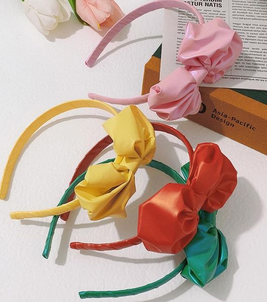 

boutique 12pcs fashion cute glossy bow hairbands solid bowknot hard headbands princess headwear hair accessories for girls, Slivery;white