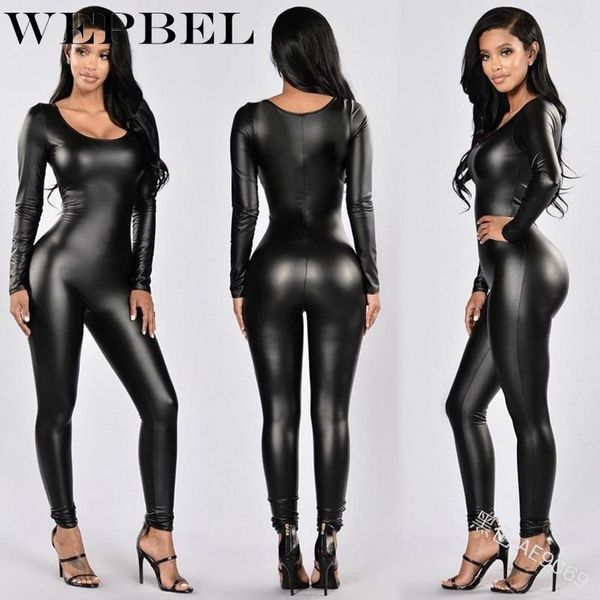 

women's costume goth punk pu faux leather catsuit playsuit fancy club party wear stage performance jumpsuits & rompers, Black;white