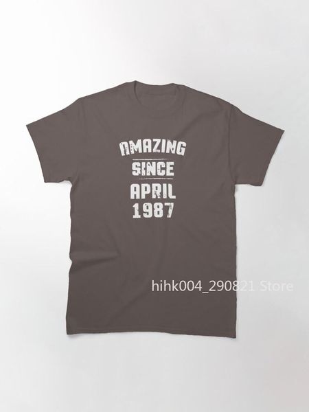 

men's t-shirts amazing since april 1987 classic t-shirt, White;black