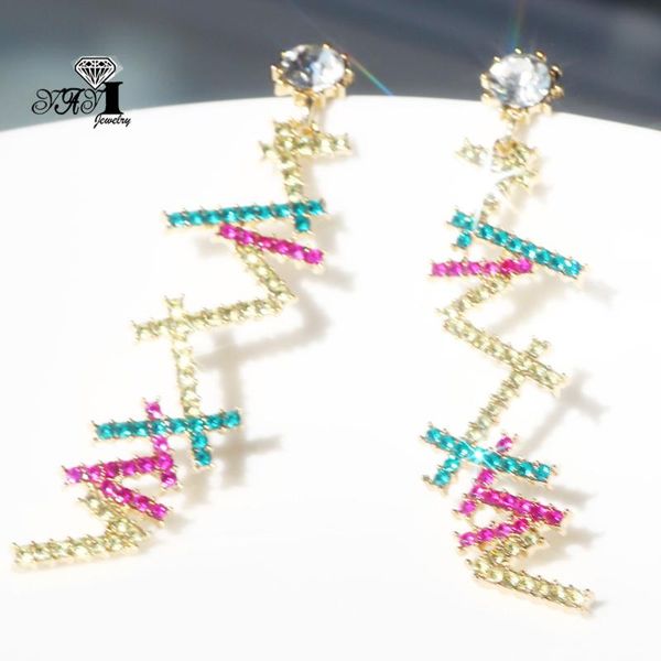 

dangle & chandelier yayi jewelry multi glass flower women ancient gold color wear ear band tassel wedding stud drop hoop clip earrings, Silver