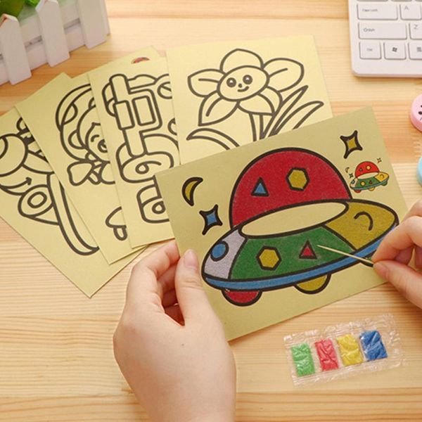 

3Pieces/Lot1/5/10pcs Creative Childrens Sand Painting Set Cartoon Childrens Sand Painting Educational Toys Free Colored Sand Student Toys
