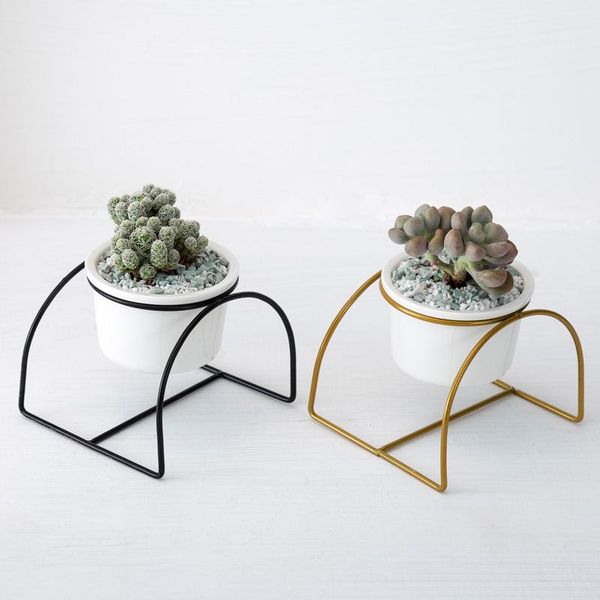 

decorative objects & figurines home decoration flower pot round basin arch iron frame small living room furnishing office display gift