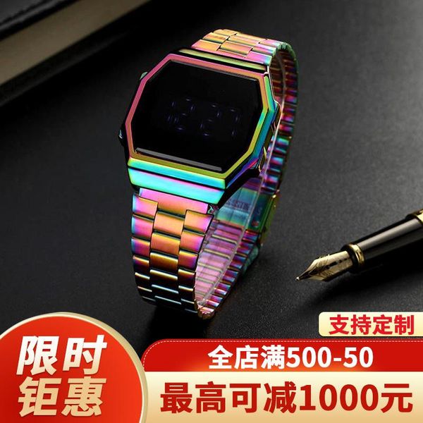 

link, chain row24 multi function small square watch, Black