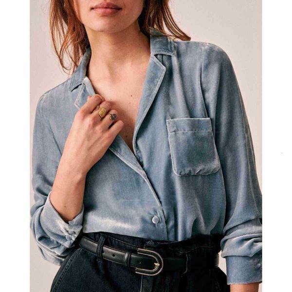 

women's blouses & shirts blouses one side flocked women autumn dark blue long sleeve notched collar office lady casual camisas mujer 4, White