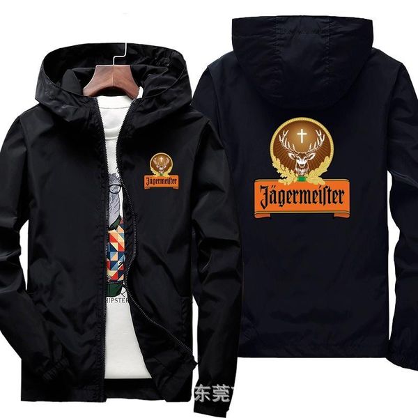 

men's jackets jagermeister motorcycle jacket windproof casual riding hooded suit windbreaker sweatshirts racing zipper coat clothing, Black;brown