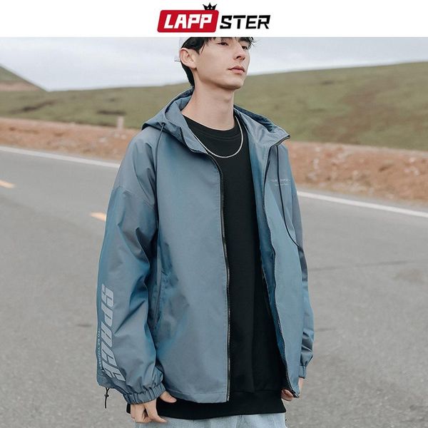 

streetwear men letter hooded windbreaker 2021 autumn oversize mens hip hop jacket coat male korean black bomber jackets men's, Black;brown