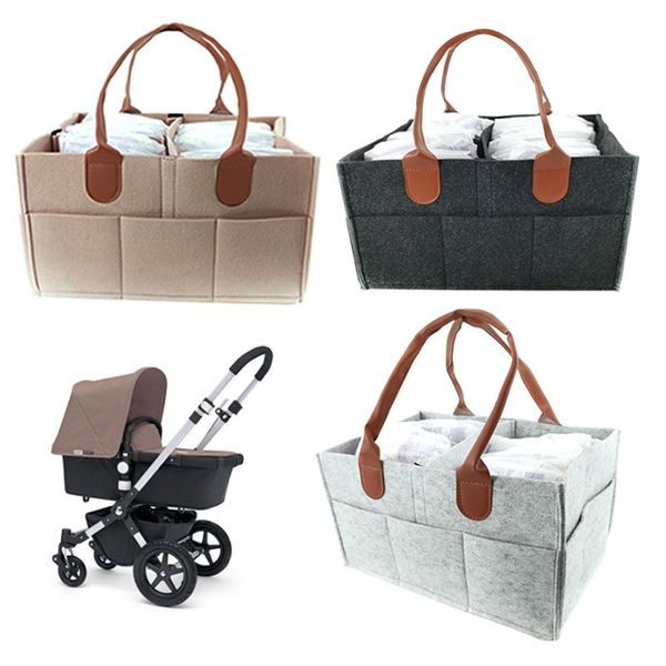 

storage baskets portable baby diaper organizer caddy felt changing nappy kids carrier bag large capacity