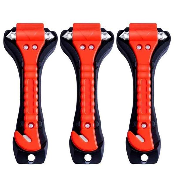 

three-piece car emergency escape tool hammer seat belt cutter broken window glass breaker