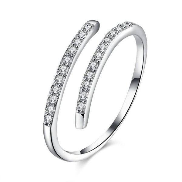 

classic luxury 925 sterling silver ring zircon wedding jewelry rings engagement for women open, Slivery;golden