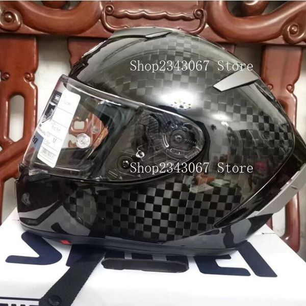 

motorcycle helmets full face helmet x14 balck snakeskin carbon fiber material black ant riding motocross racing motobike