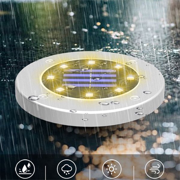 Waterproof IP65 4 8 12 16LED Solar Underground Lights lamps Stainless Steel Solars Buried Floor Light Outdoor Garden Path Ground Lamp D3.0