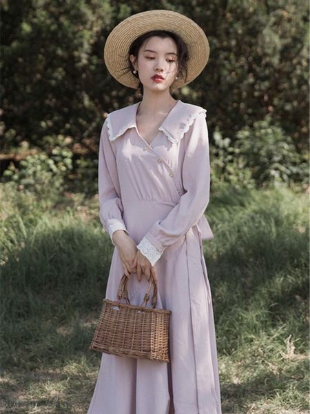

casual dresses 2021 fashion women's thin closed waist dress temperament, Black;gray