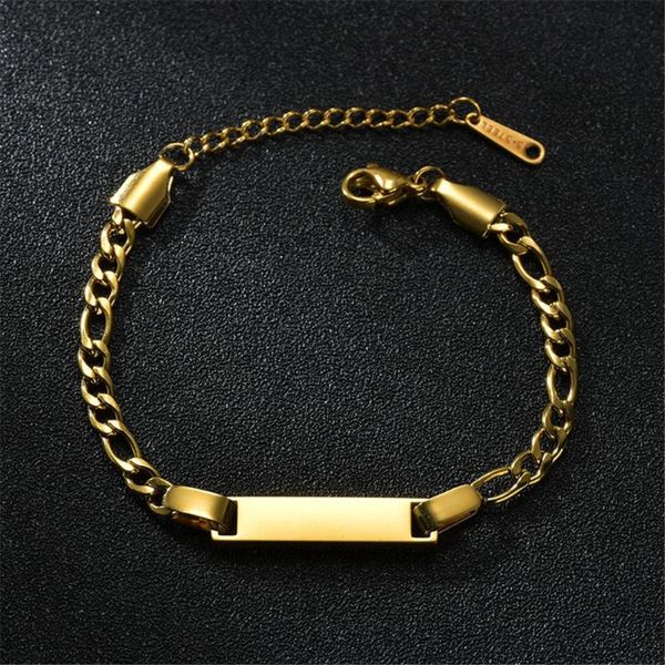 

link, chain 316l stainless steel hip hop splicing bracelet diy titanium, Black