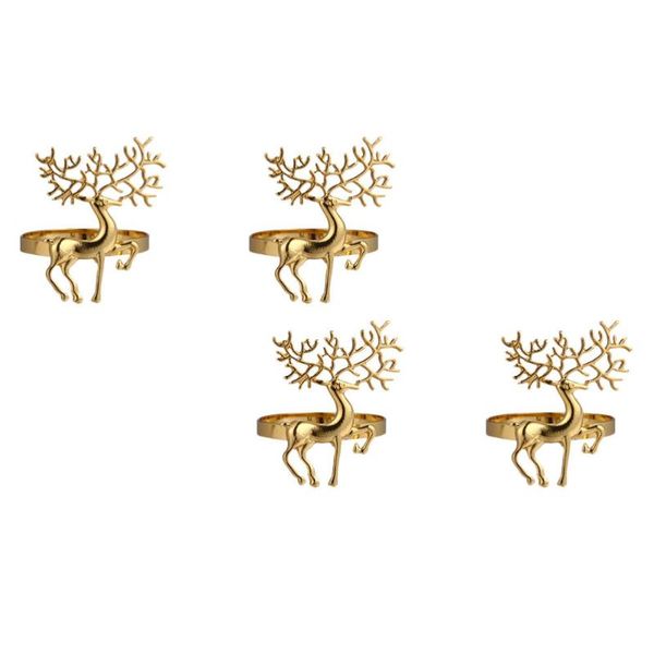 

napkin rings 4pcs christmas elk buckles alloy durable holders