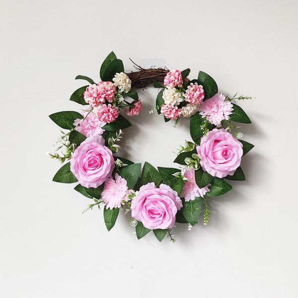 

decorative flowers & wreaths artificial flower wreath pink rose and chrysanthemum garland for wedding decor ourdoor party decoration