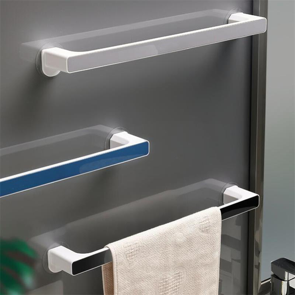 

self-adhesive towel racks wall mounted hanger bathroom bar shelf non-punch holder organizer