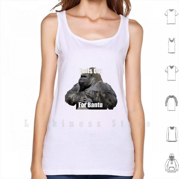 

balls out for bantu men tank vest 100% cotton harambe gorilla fox memes hillary clinton trump donald mattyb, White;black