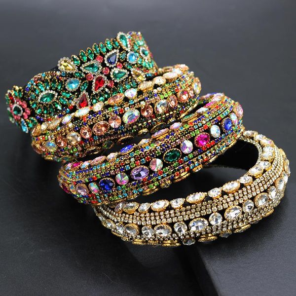 

hair clips & barrettes color rhinestone exaggerated headband baroque luxury rhinestonefashion personality prom catwalk accessories 567, Golden;silver