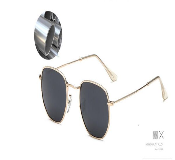 

fashionable sun frames ray metal womens flat mens sun glass sunglasses octagonal lenses with leather case for christmas fashion gift, Black