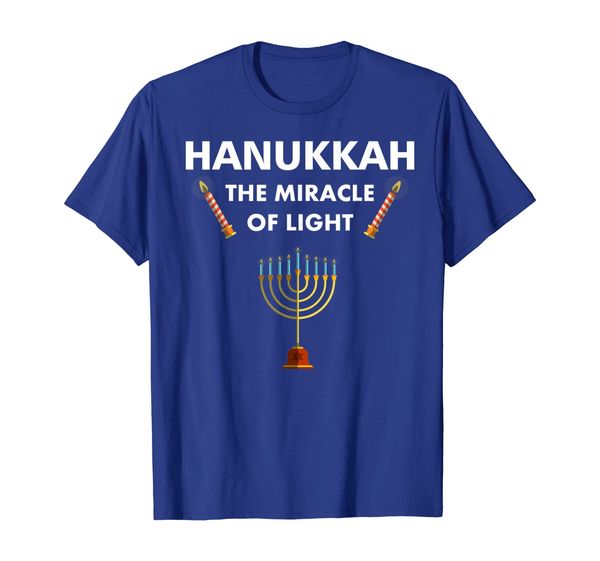 

Funny Miracle of Light Hanukkah Menorah Candle Gift Ideas T-Shirt, Mainly pictures