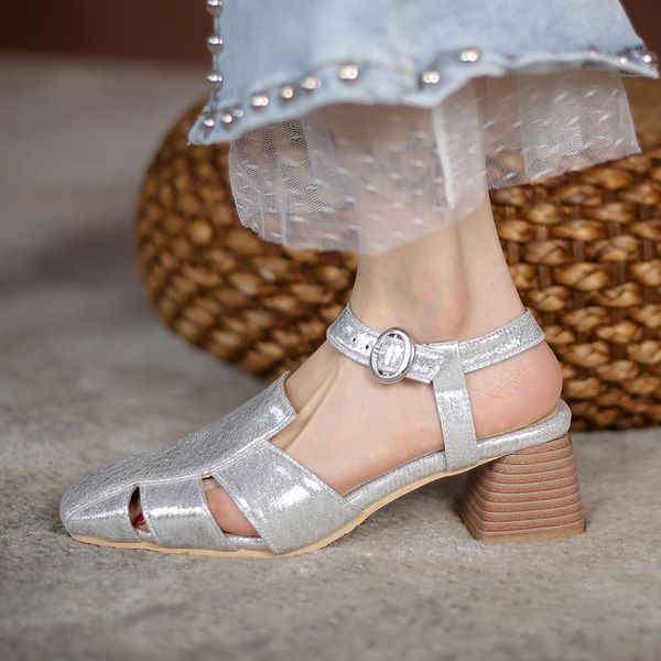 

classic summer est shoes woman heels 2021 fashion women silver hihg pumps wedding party golden orange dress, Black