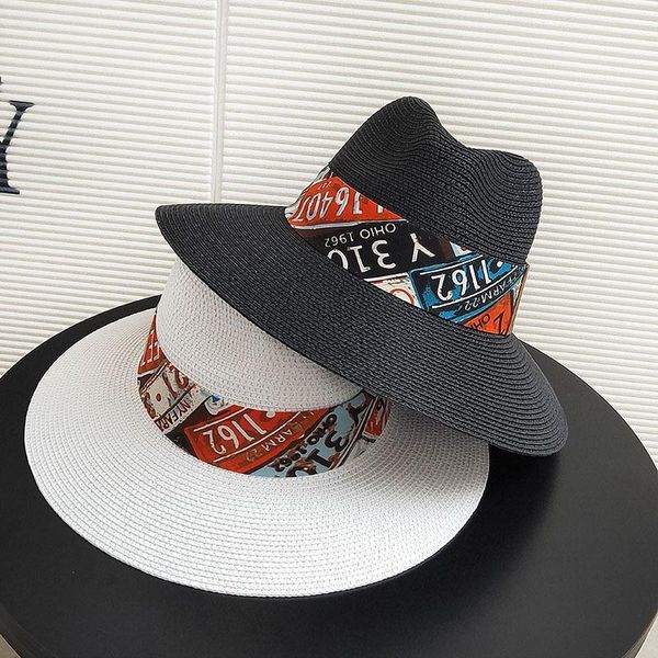 

wide brim hats fashion spring summer for men retro national style panama hat sun protection straw mens, Blue;gray