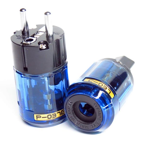 

smart power plugs p-037e+ c-037 rhodium plated pure copper poles eu plug ac cord connector