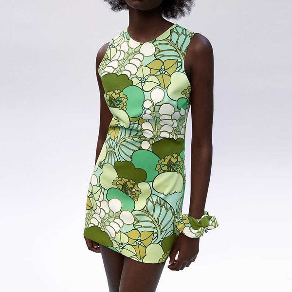 

dress za fashion print chic o-neck slim youth women summer elegant street casual 210601, Black;gray