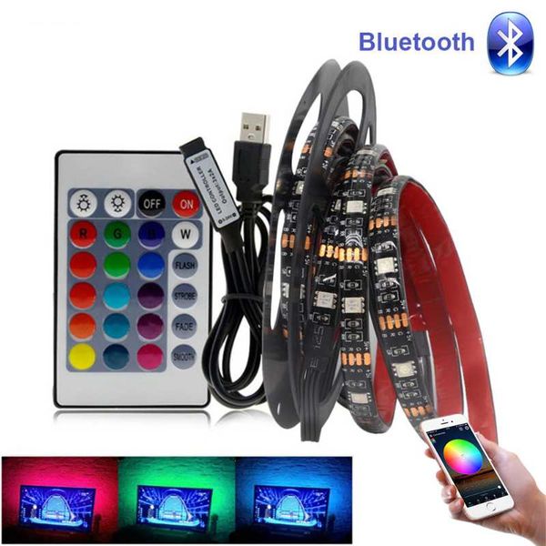 

strips bluetooth usb led strip light smd dc 5v rgb lights flexible lamp tape ribbon tv deskdiode adapter