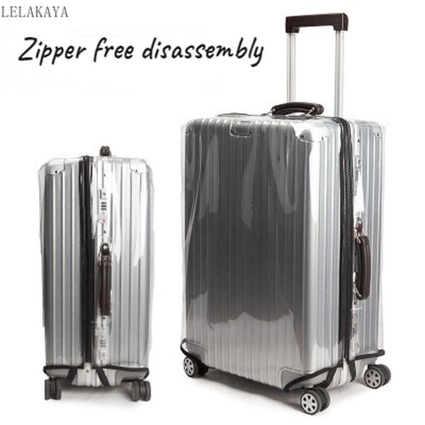 

toiletry kits transparent pvc luggage dustproof cover zipper disassembly rolling travel waterproof suitcase accessor