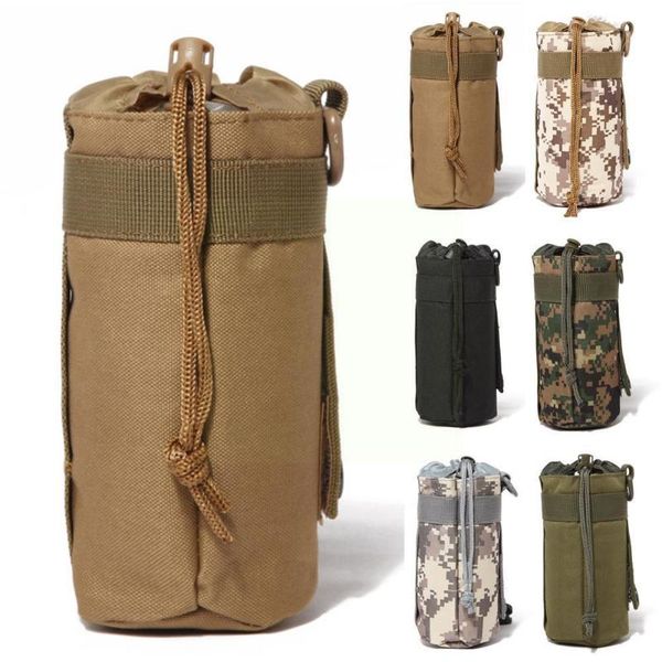 

hydration packs system water bottle pouch 1l bags outdoor tactical bag military molle kettle holder r8e5